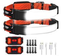 UrbanHui Ultra Bright COB Headlamp For Night Fishing, For Running, Hiking, And Wilderness Exploration, ABS Construction And Adjustable Beam(D)