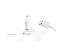 UrbanHui USB Ceiling Fan With 6 Blades And Remote Control 4 Adjustable Wind Rates For Camping Dorm Rooms Tents And Indoor Travel Environments(A)