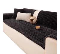 UrbanHui Washable Non Slip Dog Sofa Cover With Plush Soft Fabric And Pet Friendly Design, Thick Padding Protects Furniture From Hair, Scratches And Spills For 3 Seat Sofas(Black)