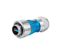 UrbanHui Waterproof DH-24 USB 3.0 Signal Connector, IP68 Rated for Harsh Environments with 5Gbps Transmission and 900mA Power, Alloy Shell in Blue(Head)