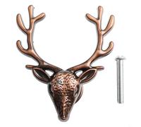 UrbanHui Zinc Alloy Deer Cabinet Pulls, Furniture Door Handles, Wardrobe Knobs Hardware for Bedroom Wardrobe Drawer Cabinet(Red bronze)