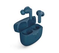Urbanista Atlanta Hybrid Active Noise Cancelling Wireless Earbuds, Deep Bass Splash Resistant Headphones, Bluetooth Multipoint Earphones, Transparency Mode, Wireless Charging Case, Steel Blue
