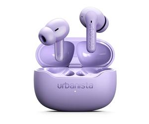 Urbanista Palermo ANC Active Noise Cancelling Earbuds, True Wireless In Ear Headphones, Bluetooth Earphones 6.0, 32hr Playtime, Bluetooth Multipoint with Touch Controls, IPX4 Water Resistant - Purple