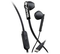 Urbanista Wired Earbuds, Tangle Free USB C Earphones Wired Call-Handling with Microphone, USB Type C Headphones Wired Stereo Input, Button Input with Voice Assistant, San Francisco, Black
