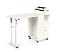 Urbanity Compact Foldable Folding Professional Nail Station Salon Manicure Nail Table Desk White