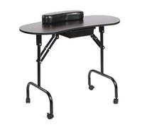 Urbanity Portable Foldable Manicure Nail Technician Beauty Salon Table Desk Workstation Black