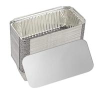 UrbanJungle 60 X Aluminium Foil Trays - Food Containers with Lids 600 ml, Ideal for Storage, Baking, Roasting, BBQ, Cooking, Meal Prep Tray - Freezer Containers, Disposable Takeaway Containers (L, 60)