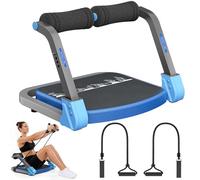 UrbanLuxe Ab Machine, Sit Up Exercise Equipment with Two Tension Ropes, 4 Adjustable Resistance, Automatic Rebound sit up machine, Ab Trainer for Home and Gym (Blue)