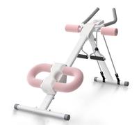 UrbanLuxe Ab Trainer Machine, Adjustable Abdominal Trainers with Display, Foldable Abdominal Workout Equipment with Knee Protection for Home Gym Core Strength Trainer-Pink
