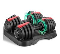 UrbanLuxe Adjustable Dumbbells Set of 2, 12.5kg Adjustable Weight Dumbbells Set, 5 in 1 Free Weights with Anti-Slip Handle for Home Gym, Full-Body Strength Training (Men & Women)