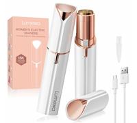 UrbanLuxe Facial Hair Remover Women, Lady Shaver for Women, Rechargeable Hair Remover Painless Face Hair Trimmer for Face Hair, Lips, Peach Fuzz, Bikini Body-White