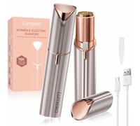 UrbanLuxe Facial Hair Remover Women, Lady Shaver for Women, Rechargeable Hair Remover Painless Face Hair Trimmer for Face Hair, Lips, Peach Fuzz, Bikini Body-Champagne Gold