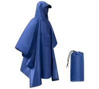 UrbanMover Waterproof Rain Poncho Lightweight Reusable Rain Poncho Adult with hood for Outdoor Activities Hiking Camping Cycling Traveling, One Size for All Quick Dry Windproof Ripstop Blue