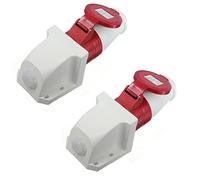 UrbanNest 2X 16 Amp 5 pin Plug & Socket Weatherproof IP44 3 Phase 380-415v 3P + N + Earth 16A