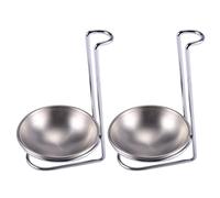 UrbanNest 2X Stainless Steel Spoon Rest Holder,Long Handle Vertical Saving Soup Ladles Holders Ladle Rest Soup Ladle Holder