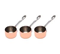 UrbanNest 3X Gravy Boats Copper Plated Sauce Cup Milk Cup French Fries Sauce Cup Western Restaurant Special Copper Pot 3.8cm