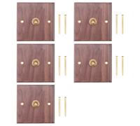 UrbanNest 5X Retro American Industrial Style Light Switch Socket, Solid Wood Brass Toggle Switch Plate,Antique Home Stay Switch(1)