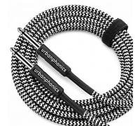 Urbanphonics Guitar Cable 5m/16ft | Braided 6.35mm 1/4 Inch Straight Jack to Jack Instrument Lead for Electric and Electro-Acoustic Guitar, Bass, Keyboard, Amp and Mixer | Black and White Tweed