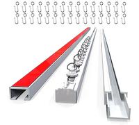 UrbanRed Self Adhesive Curtain Track (300 cm, 3 Meter) for Smooth Ceiling or Wall - No Drill, Screws, Ceiling Curtain Track, Curtains Rod, Ceiling Mount, Adhesive Curtains Rod (Non-Flexible)