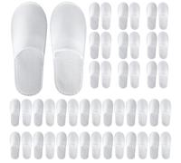 UrbanRoots 28 Pairs Disposable Guest Slippers Bulk Slippers for Hotel Spa Travel Home Without Shoes Spa Slippers with Bag Non Slip (White), White, 9.5 Women/9.5, white, 40/42.5 EU