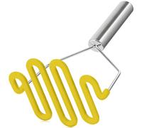 Urbanstrive Non-Scratch Silicone Potato Masher Kitchen Tool, Potatoes Masher Potato Masher Stainless Steel Wrapped in Premium Silicone, Potato Smasher, Yellow