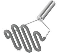 Urbanstrive Non-Scratch Silicone Potato Masher Kitchen Tool, Potatoes Masher Potato Masher Stainless Steel Wrapped in Premium Silicone, Potato Smasher, Grey