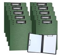 URbantin 10 Pack A4 Foldable Clipboards with Two Clips File Document Organiser,Clip Board for Business,Office,School or Restaurant (Green)