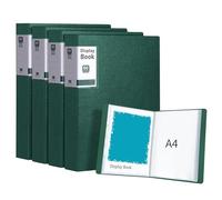 URbantin A4 Display Book 60 Pockets, 4 Pack Presentation Document Folder with Plastic Sleeves for Schools,Offices,Business (Green)