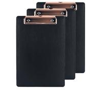 URbantin A5 Clipboard,3 Pack PU Clipboards with Hanging Hole for Office (Black)