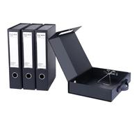 URbantin Box Files with Lock Spring,Plastic A4 Archive Box Folders,4 Pack
