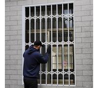 UrbanUp Anti-Theft Window Security Grill Lockable, Aluminum Accordion Barrier for Home Safety, Horizontal Sliding Windows Security Bars Heavy-Duty(W110xH110cm/44x44in)