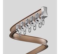 UrbanUp Curtain Track Ceiling Flexible Curtain Rod Bracket, 1-8m Long Bendable Curtain Sliding Track System for Living Room, Home Decorative Curtain Single Rail(Brown,1.3m(4.2ft))