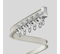 UrbanUp Curtain Track Ceiling Flexible Curtain Rod Bracket, 1-8m Long Bendable Curtain Sliding Track System for Living Room, Home Decorative Curtain Single Rail(White,1.3m(4.2ft))