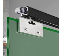 UrbanUp Frameless Glass Sliding Door Track with Soft Close, Silent Smooth Aluminum Rail Kit, Pocket Door Track for Bathroom/Kitchen/Office(Black,9m(29.5ft))