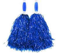 URBANWAZE Plastic Cheerleader Cheerleading Pom Poms Party Costume Accessory Set Ball Dance Fancy Dress Night Party Sports Cheer Training Circus Dance Baton Twirling Dancing Streamers (BLUE PAIR)