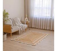 UrbanWeavers Braided Jute Rug | 100% Natural Handmade Rug for Living Room, Bedroom & Entryway | Eco-Friendly Boho Floor Carpet | Rustic Farmhouse Decor | Off White Scalloped Pattern,(75 cm x 420 cm)
