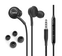 UrbanX OEM 2019 Stereo Headphones for Samsung Galaxy S10 S10e Plus Braided Cable - Designed by AKG - with Microphone and Volume Buttons (Black)