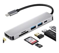 UrbanX USB C Hub 6 in 1 Dongle USB-C to HDMI Multiport Adapter with 4K HDMI Output 3 USB 3.0 Ports SD/TF Card Reader Compatible for Microsoft Lumia 950 Dual SIM and Many More Type C Devices