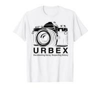 Urbex Camera Documenting Decay Respecting History Value Graphic T-Shirt, Men, White, XL