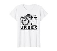Urbex Camera Documenting Decay Respecting History Value Graphic T-Shirt, Women, White, S
