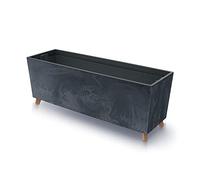 Prosperplast Urbi Case Concrete Effect N Flower Box with Legs for Indoor and Outdoor Use Rectangular Flower Pot Including Plant Pot Plastic 770 x 235 x 300 mm (Anthracite)