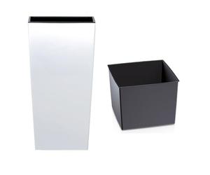 Urbi Plastico Cuadrado Altura Flores Maceta 51 cm Capacidad 26.6 L White