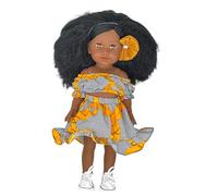URBIDOLLS Imany Doll, 47 cm, Wax Pattern Set - Kinky Hair, Sleeping Eyes, Vanilla Fragrance - Braiding Doll - Positive Affirmations - Gift for Girl or Boy