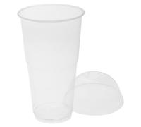 URBN-CHEF 16oz 500ml Clear BioWare Plastic Smoothie Slush Cups & Lids
