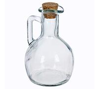 URBN-CHEF 3 Piece Glass Oil and Vinegar Set Cruet Condiment Dispenser Bottle Struggle Cork Lid (6, 150ml)