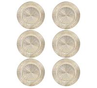 URBN-CHEF 33cm Plastic Christmas Charger Plates (Gold - Blast, 6)