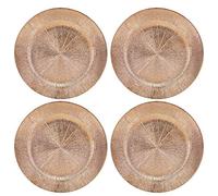 URBN-CHEF 33cm Plastic Christmas Charger Plates (Rose Gold - Blast, 4)