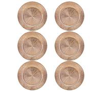 URBN-CHEF 33cm Plastic Christmas Charger Plates (Rose Gold - Blast, 6)