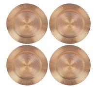 URBN-CHEF 33cm Plastic Christmas Charger Plates (Rose Gold - Mosaic, 4)