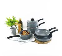URBN-CHEF 5 Pc Forged Carbon Steel Grey Non-stick Saucepan & Frying Pot Pan Set